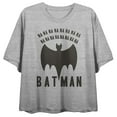thumbnail image 1 of Batman Na Na Na Na Bat Logo Women's Athletic Heather Gray Boyfriend Crop Tee-XS, 1 of 5