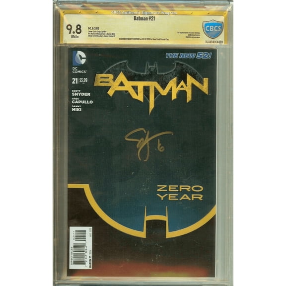 Batman New 52 #21 1st Duke Thomas Signed Snyder CBCS 9.8