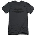 thumbnail image 1 of Batman Newsprint Logo S/S Adult 30/1 T-Shirt-Charcoal, 1 of 1