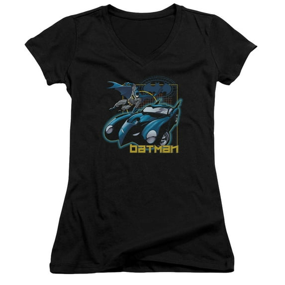 Batman Nice Wheels Junior Women's T-Shirt V-Neck Black
