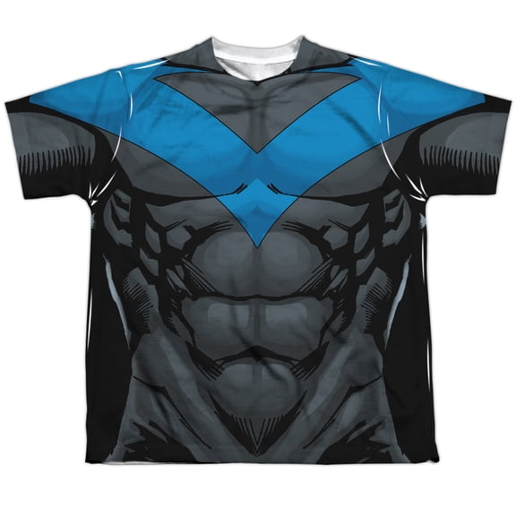 Batman - Nightwing Blue Uniform - Youth Short Sleeve Shirt - Large