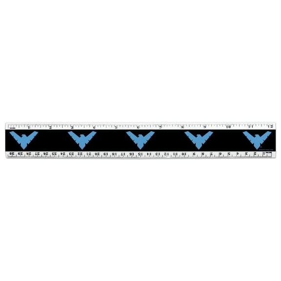 Batman Nightwing Logo 12 Inch Standard and Metric Plastic Ruler