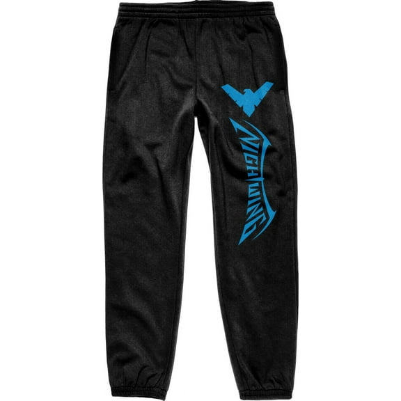 Batman Nightwing Logo Men's Black Drawstring Sweats--XS