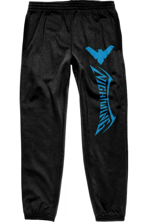 Batman Nightwing Logo Men's Black Drawstring Sweats--XS