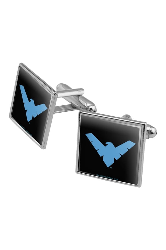 Batman Nightwing Logo Square Cufflink Set - Silver or Gold