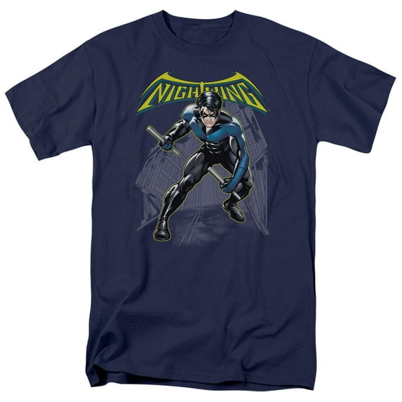 Batman Nightwing S/S Adult 18/1 T-Shirt Navy