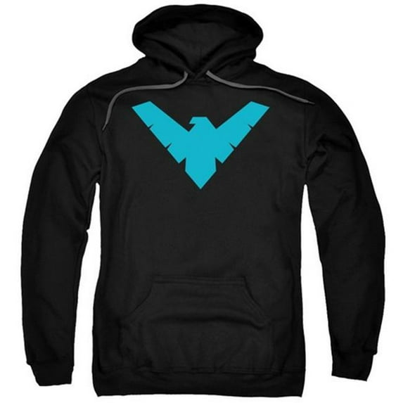 Batman-Nightwing Symbol - Adult Pull-Over Hoodie - Black, Large