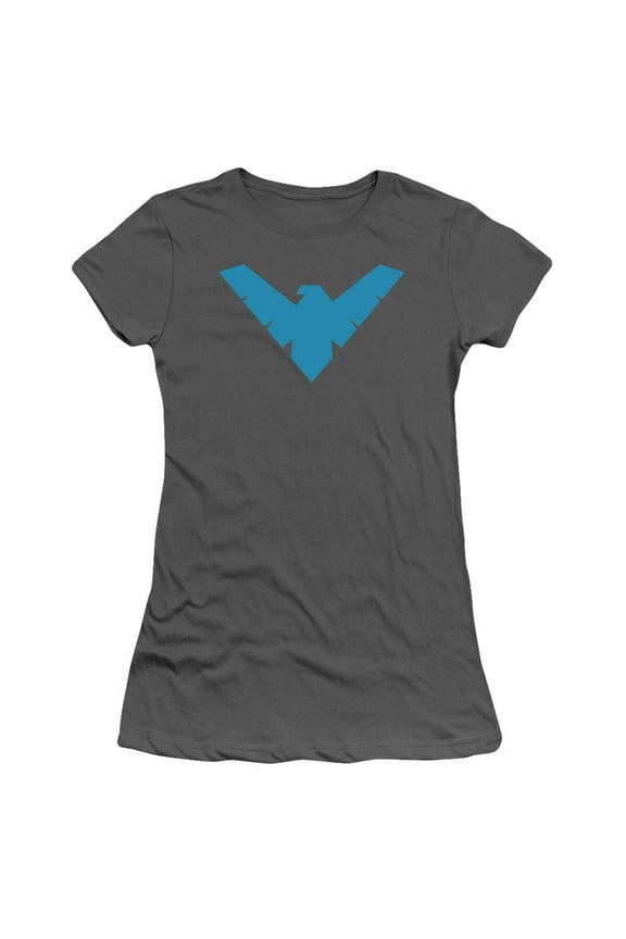 Batman Nightwing Symbol S/S Junior Women's T-Shirt Sheer-Charcoal