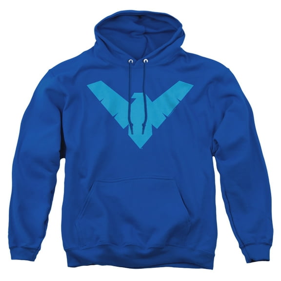 Batman Nightwing Symbol Unisex Adult Pull-Over Heather Hoodie, Small, Royal