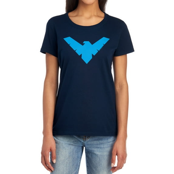 Batman Nightwing Symbol Women's T Shirt, Navy, X-Large
