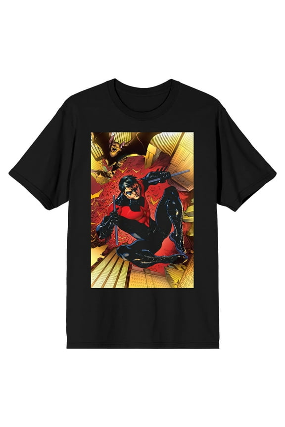 Batman Nightwing in Action Men's Black T-shirt