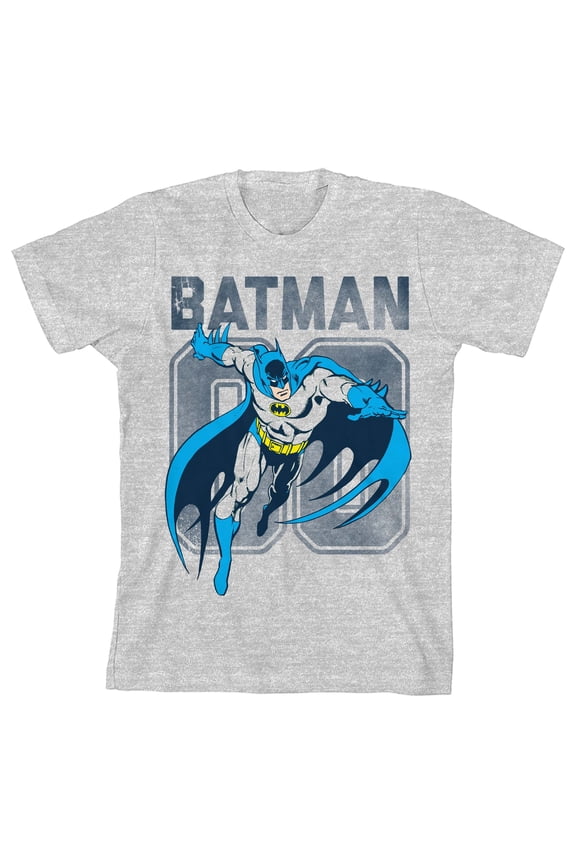 Batman Number 00 Boy's Heather Grey T-shirt-Large