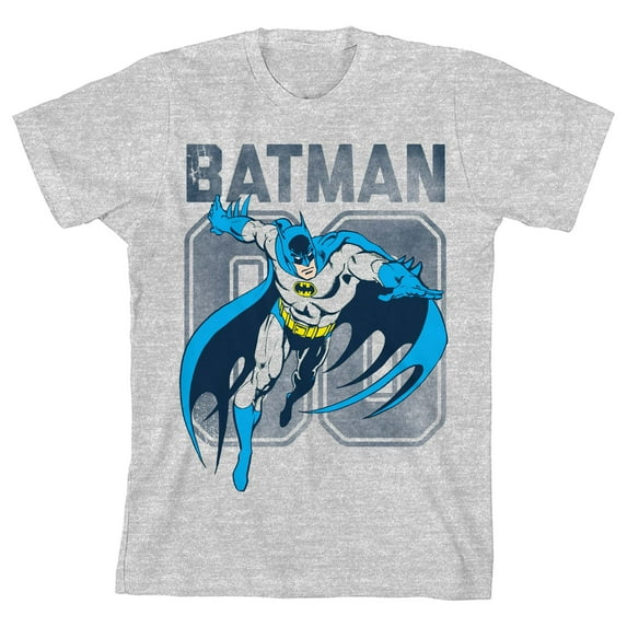Batman Number 00 Boy's Heather Grey T-shirt-XS