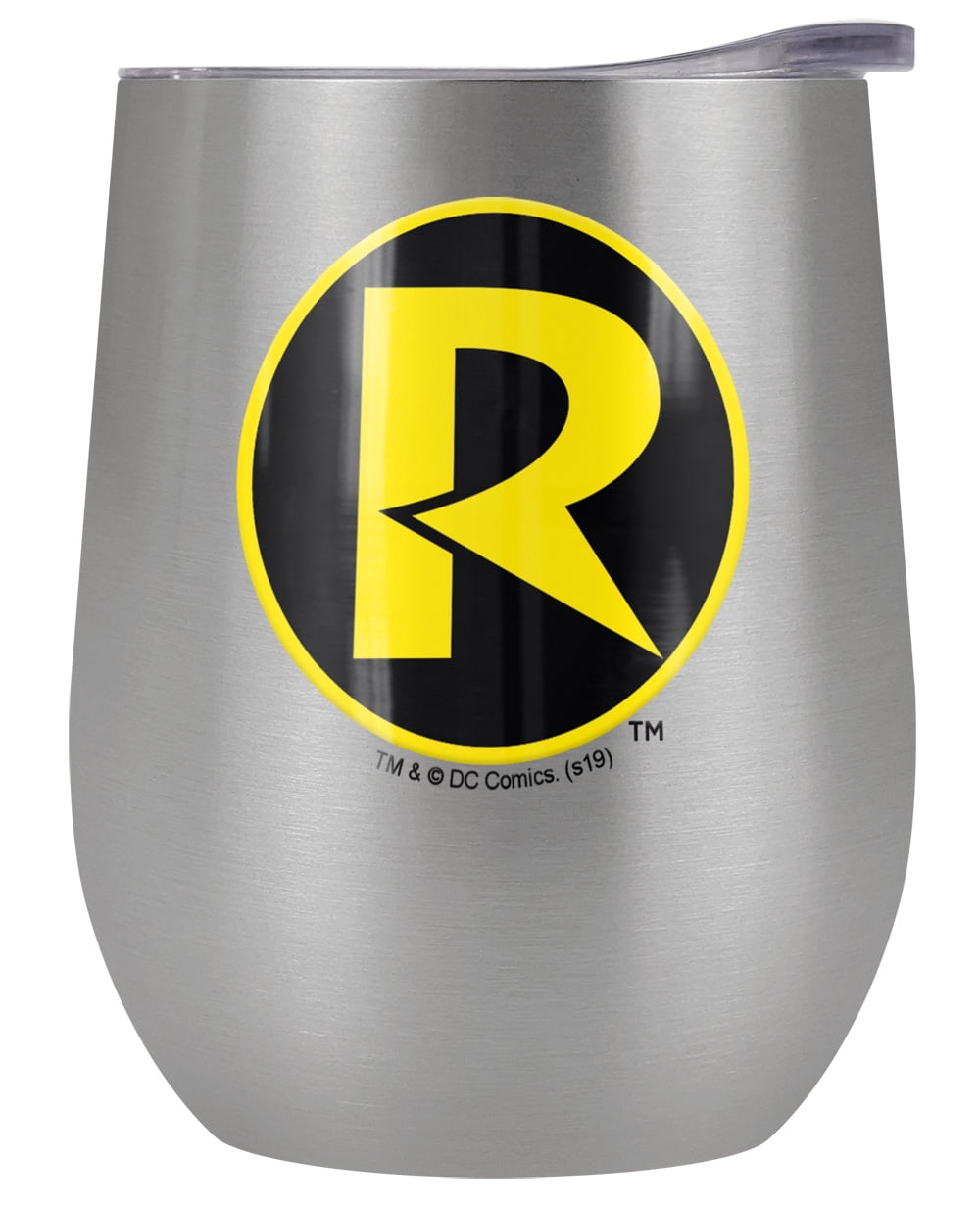 Robin R Insignia Batman Official Batman Robin R Logo Pattern 12 OZ Stemless Wine Tumbler ...