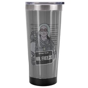Batman Official The Mr. Freeze Mugshot 20 oz Travel Tumbler, Stainless Steel, Vacuum Insulated with Leak Resistant Slide-Lock Lid