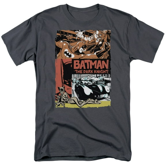 Batman Men's  Old Movie Poster T-shirt Charcoal