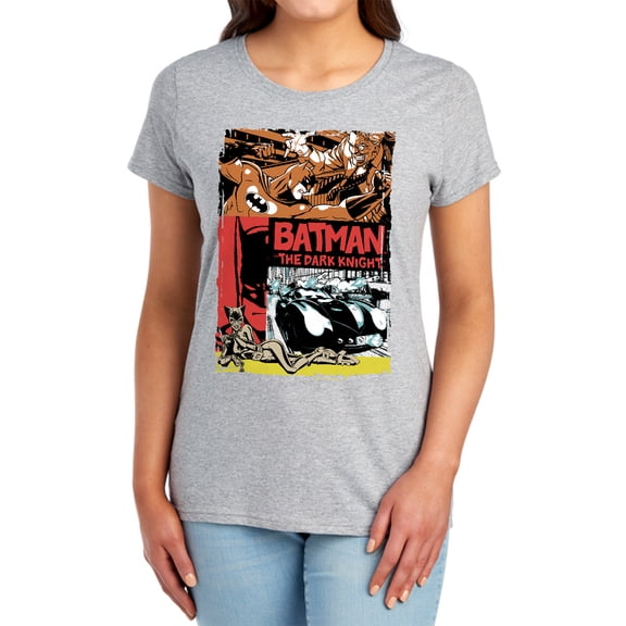 Batman Old Movie Poster Women's T Shirt, Athletic Heather, X-Large
