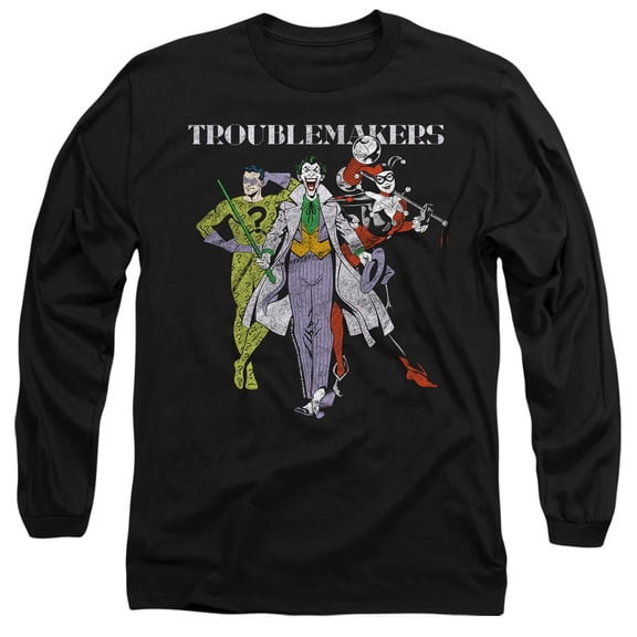 Batman Original Gangsters Unisex Adult Long-Sleeve T Shirt,Black, Medium