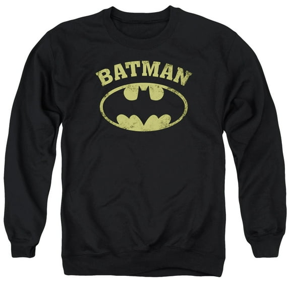 Batman Over Symbol Adult Crewneck Sweatshirt Black
