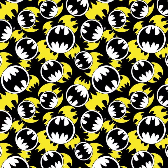 Batman Packed Logo Cotton Fabric