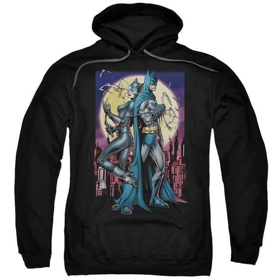 Batman & Paint the Town Red Adult Pull-Over Hoodie, Black - 4X