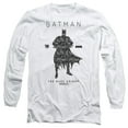 thumbnail image 1 of Batman Paislety Silhouette Long Sleeve Adult 18/1 T-Shirt-White, 1 of 1