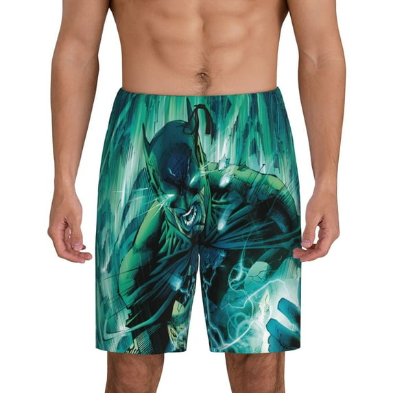 Batman Pajama Shorts for Men, Summer Graphic Lounge Pajama Bottoms Soft Sleep Pjs Pants with Drawstring & Pockets