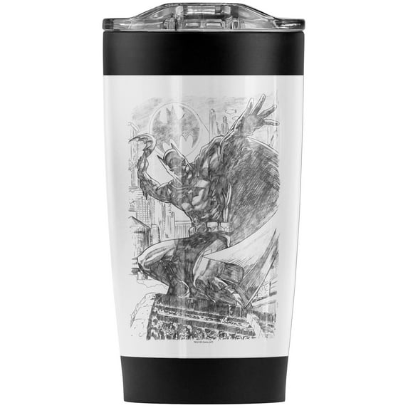 Batman Pencil Batarang Throw Illustration Stainless Steel Tumbler 20 oz Coffee Travel Mug/Cup, Vacuum Insulated & Double Wall with Leakproof Sliding Lid | Great for Hot Drinks and Cold Beverages