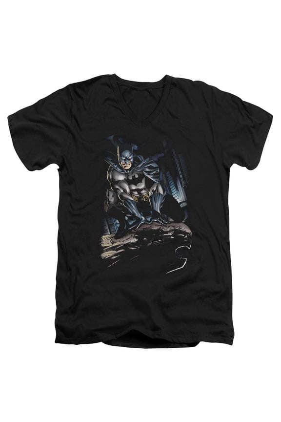 Batman - Perched - Slim Fit V Neck Shirt - Medium