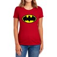thumbnail image 1 of Batman Pixel Symbol Women's T Shirt, Red, Small, 1 of 6