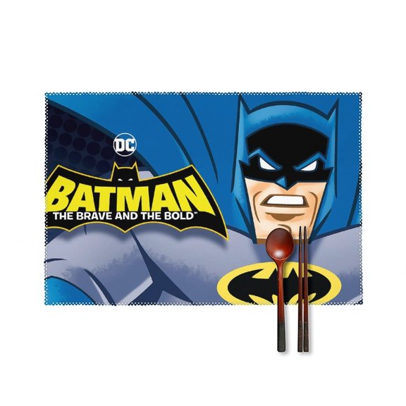 Batman Placemats Set of 4, 12x18 Inch Table Mats for Party Kitchen Dining Decoration Place Mats