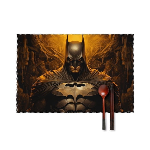 Batman Placemats Set of 4, 12x18 Inch Table Mats for Party Kitchen Dining Decoration Place Mats