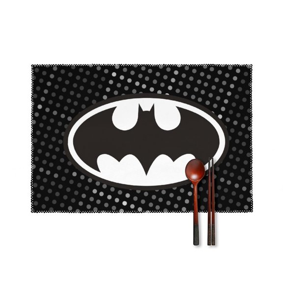 Batman Placemats Set of 4, 12x18 Inch Table Mats for Party Kitchen Dining Decoration Place Mats