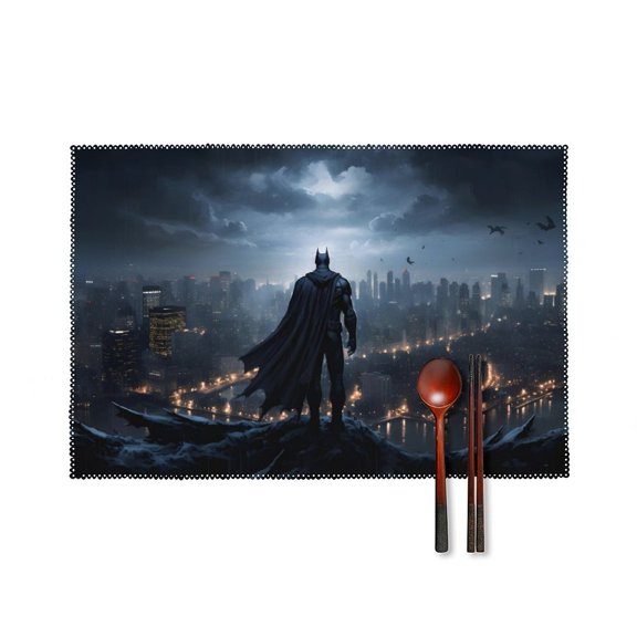 Batman Placemats Set of 4, 12x18 Inch Table Mats for Party Kitchen Dining Decoration Place Mats