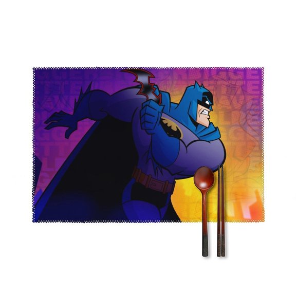 Batman Placemats Set of 4, 12x18 Inch Table Mats for Party Kitchen Dining Decoration Place Mats