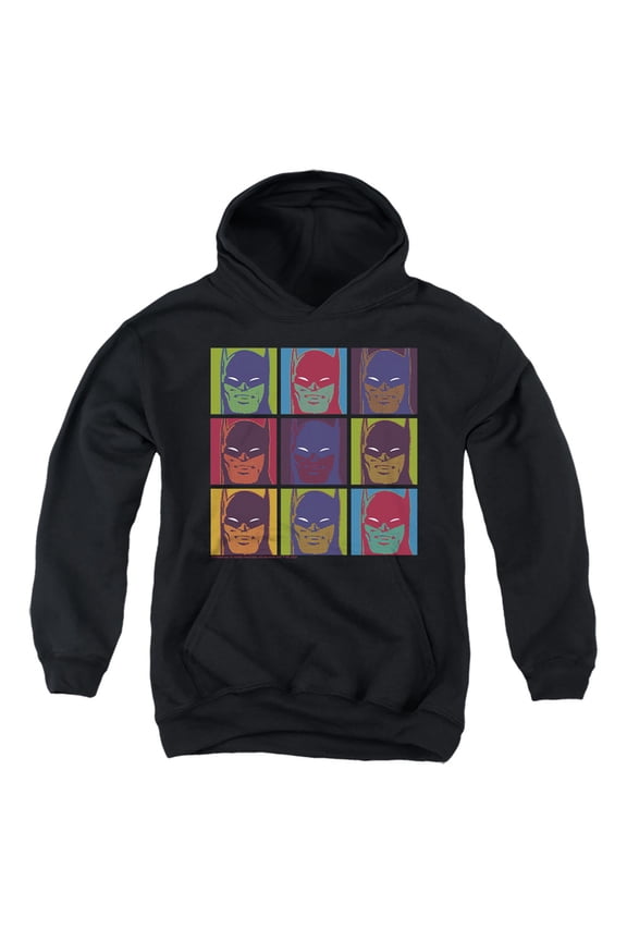Pop Art Batman 1 Kids Pull-Over Hoodie (Small) for Youth Boys and Girls, Black