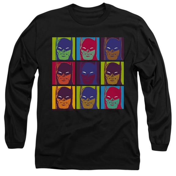 Batman Pop Art Batman 1 Unisex Adult Long-Sleeve T Shirt,Black, Small