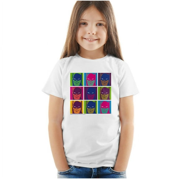 Batman Pop Art Batman 2 Kids T Shirt (2) for Youth Toddler Boys and Girls, White
