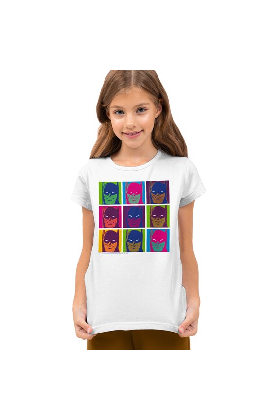 Pop Art Batman 2 Kids T Shirt (Large) for Youth Toddler Boys and Girls, White
