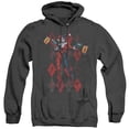 thumbnail image 1 of Batman Pow Pow Adult Heather Hoodie Sweatshirt Black, 1 of 1