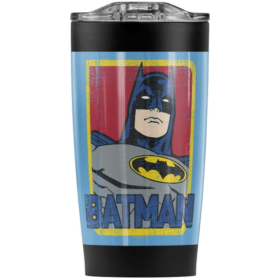 Batman Primary Stainless Steel Tumbler 20 oz Coffee Travel Mug/Cup, Vacuum Insulated & Double Wall with Leakproof Sliding Lid | Great for Hot Drinks and Cold Beverages