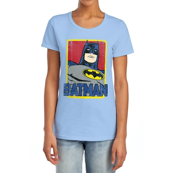 Batman Primary Women's T Shirt, Light Blue, Small