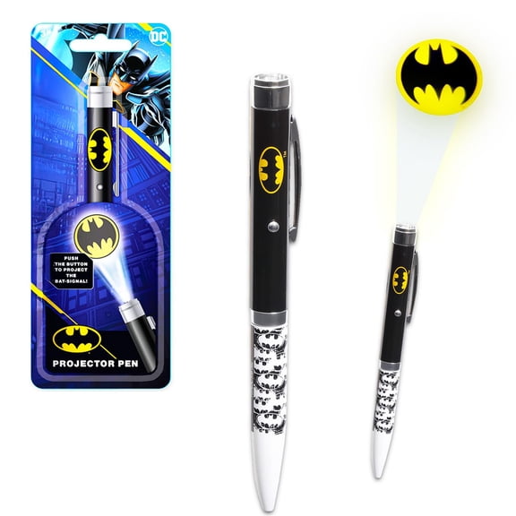 Batman Projector Pen Set - Bundle with Ballpoint Pen with Projector Light | Batman Stationery Gift Office Supplies for Kids, Teens, Adults