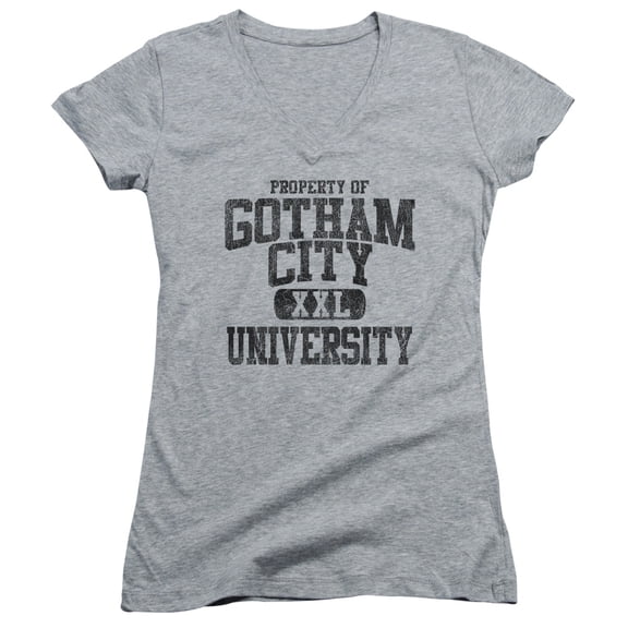Batman - Property Of Gcu - Juniors Cap Sleeve V-Neck Shirt - Small