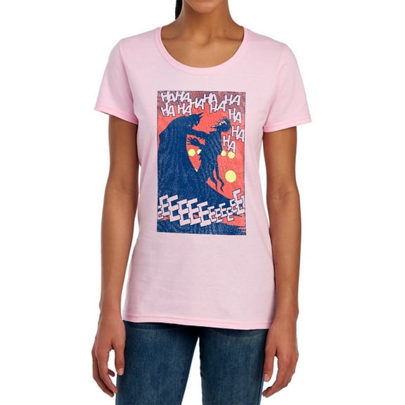 Batman Punchline Women's T Shirt, Pink, Large