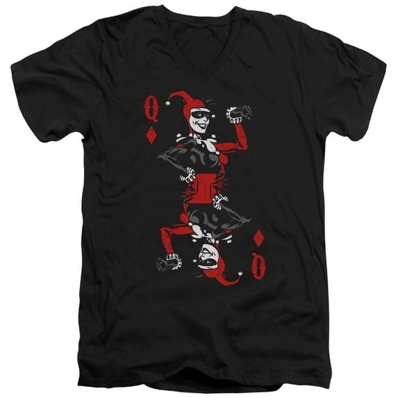 Batman - Quinn Of Diamonds - Slim Fit V Neck Shirt - X-Large