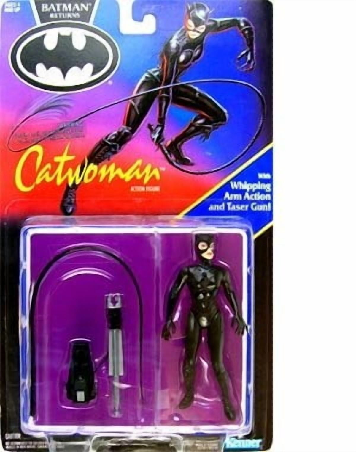 Batman Returns Catwoman Vinyl Figure - 7.5 Inch Movie Collectible, With Whip & Themed Base