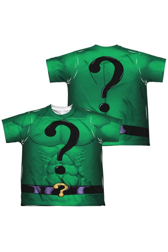 Batman - Riddler Uniform (Front/Back Print) - Youth Short Sleeve Shirt - Large