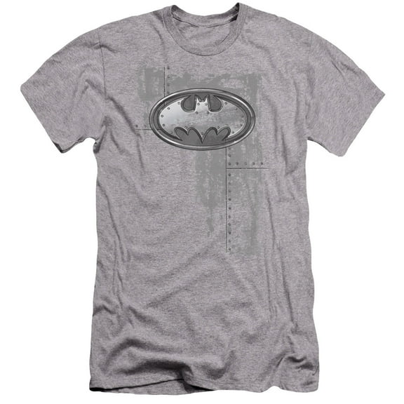 Batman - Rivited Metal Logo - Premium Slim Fit Short Sleeve Shirt - X-Large