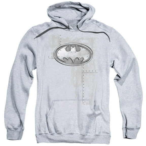 Batman - Rivited Metal Logo - Pull-Over Hoodie - Large